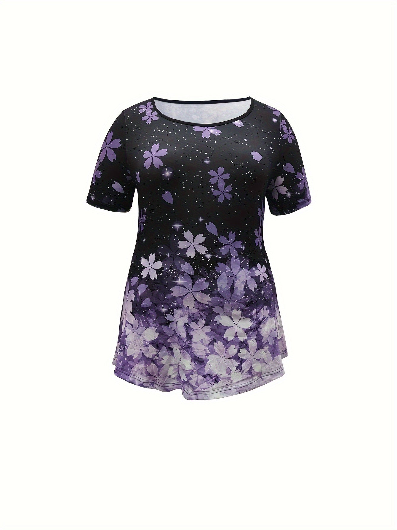 Floral Pattern Plus Size Loungewear Set Top & Leggings Pajamas