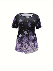 Floral Pattern Plus Size Loungewear Set Top & Leggings Pajamas