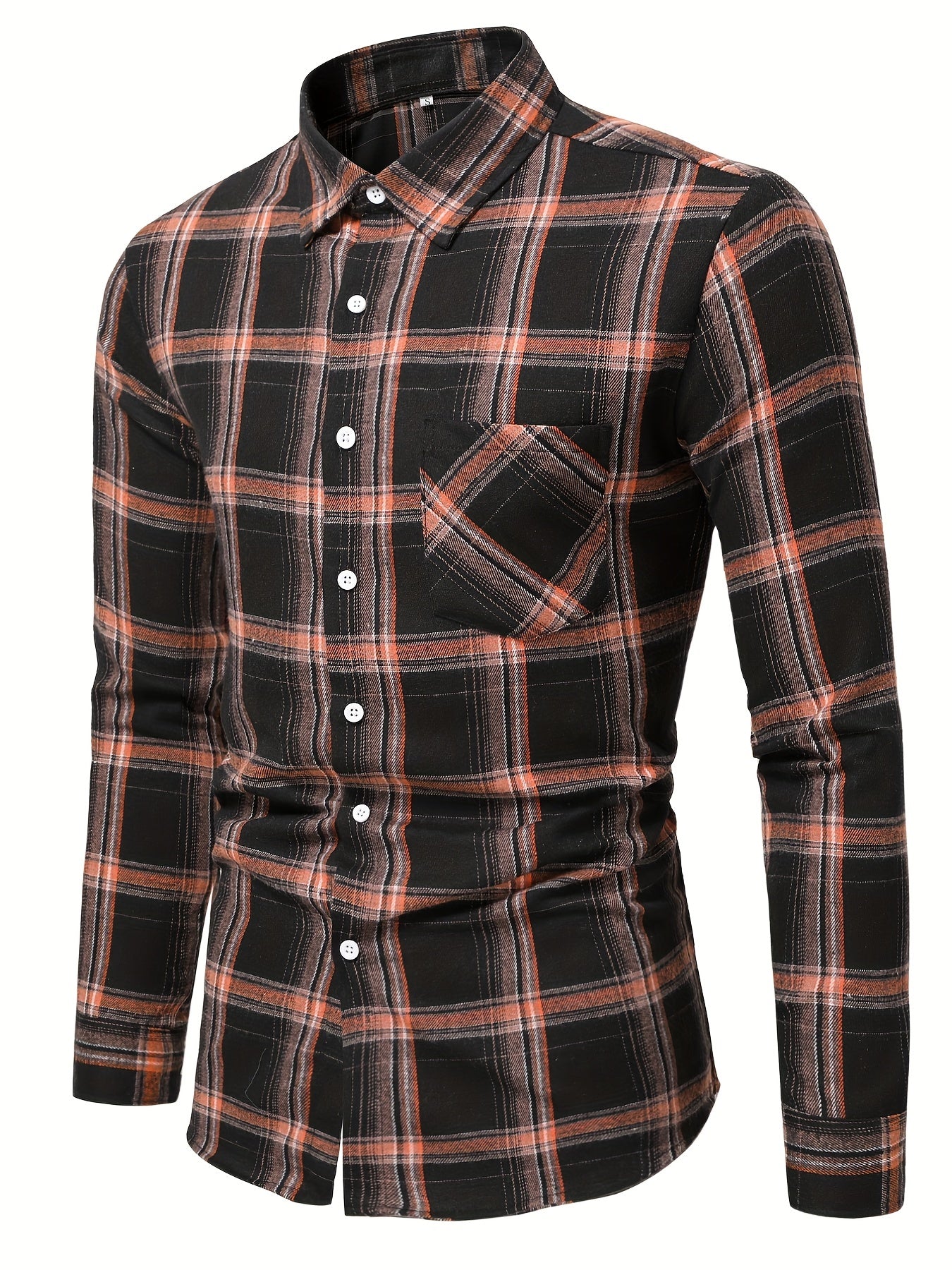 Paisley Print Collar Men's Casual Button Up Long Sleeve Shirt