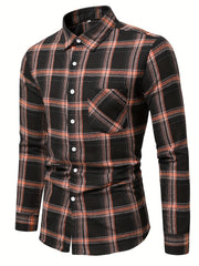 Paisley Print Collar Men's Casual Button Up Long Sleeve Shirt