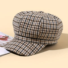 Plaid Octagonal Hat Outdoor Sun Hat Casual Cap Painter Hat