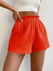 Elastic Waist Wide Leg Shorts Women's Casual Daily Wear