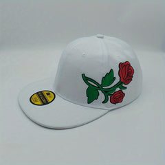 Rose Flower Embroidered Baseball Cap Men Women