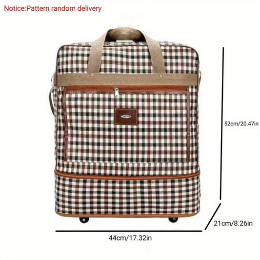 Air Checked Luggage Storage Bag Foldable Duffle Large Capacity Weekender Bag