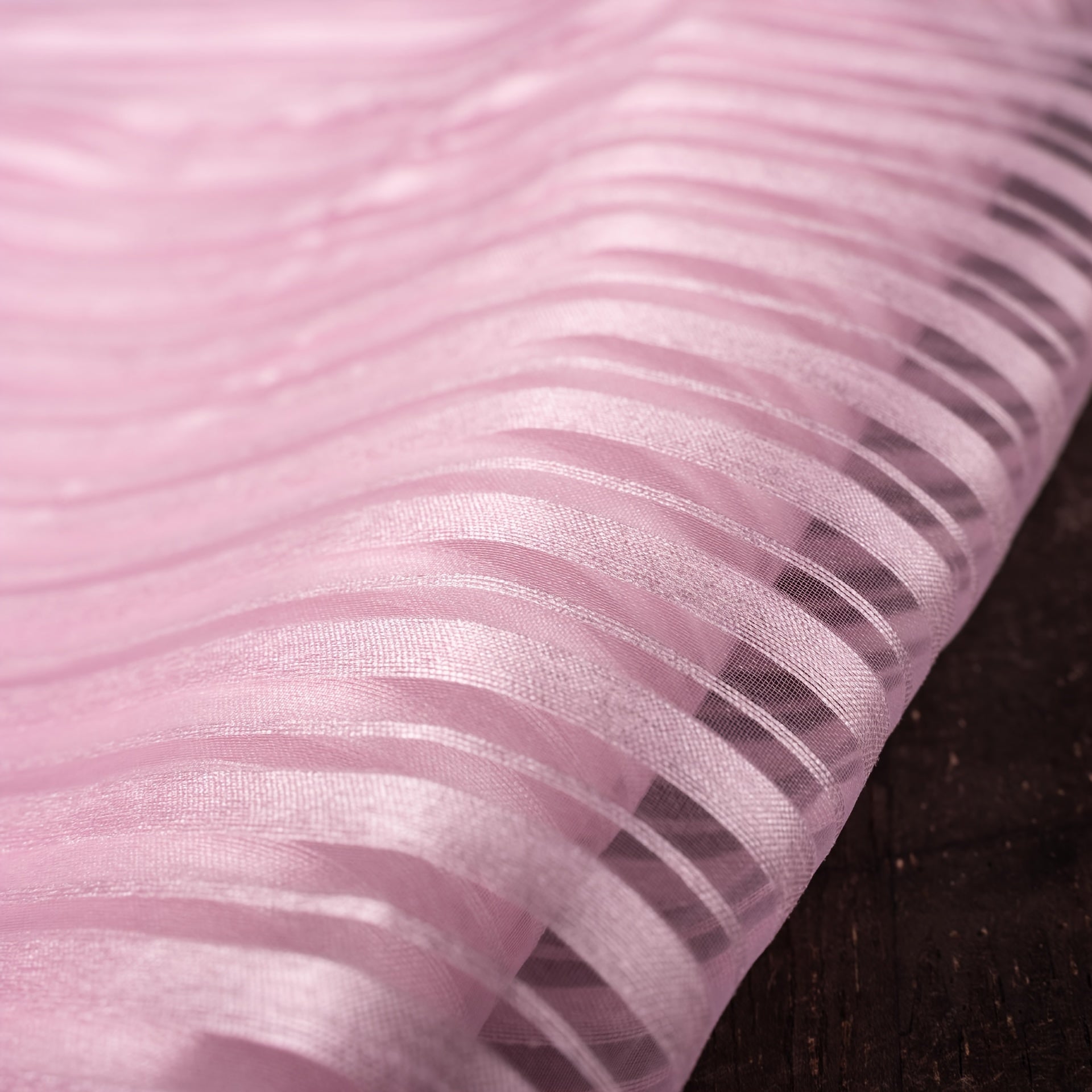 Sheer Organza Fabric Stripe Party Bridal Wedding Dress Craft
