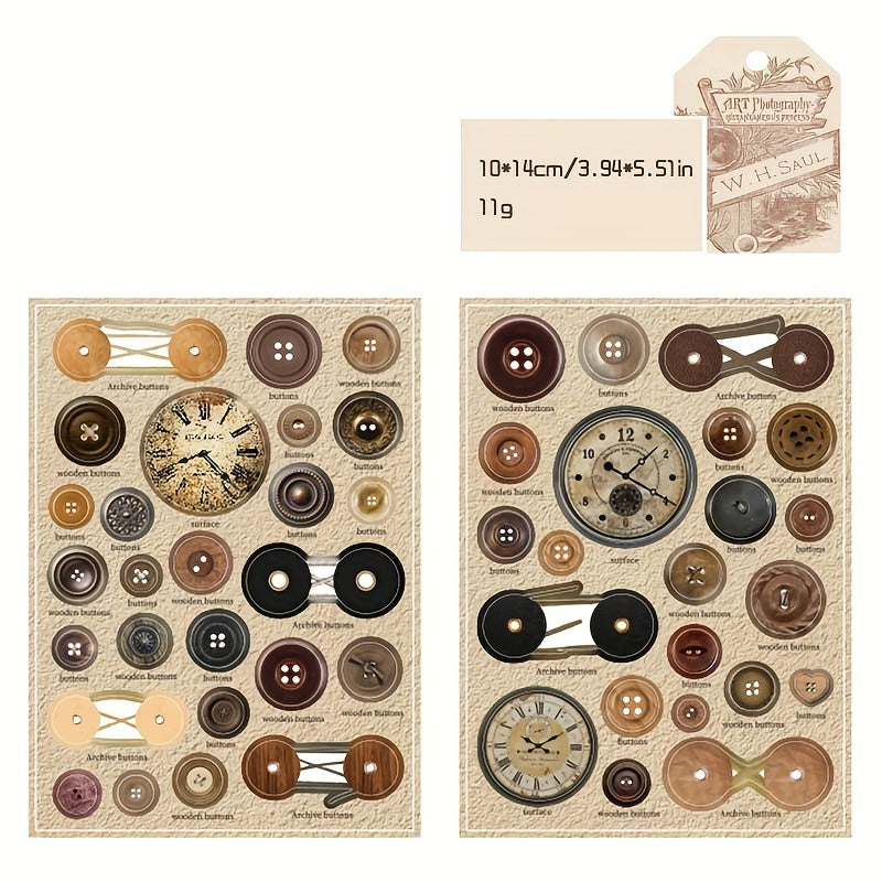 Industrial Retro Style Die Cut Stickers for Journal Materials