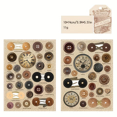 Industrial Retro Style Die Cut Stickers for Journal Materials