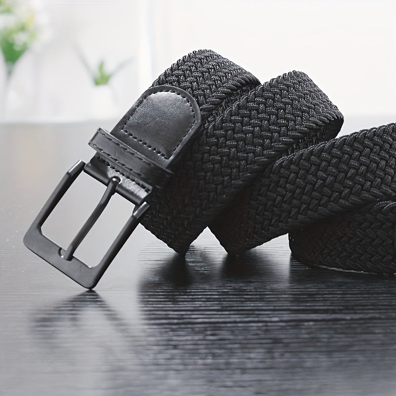 Men's Golf Braided Stretchy Belt Casual Elastic for Jeans Shorts Pants