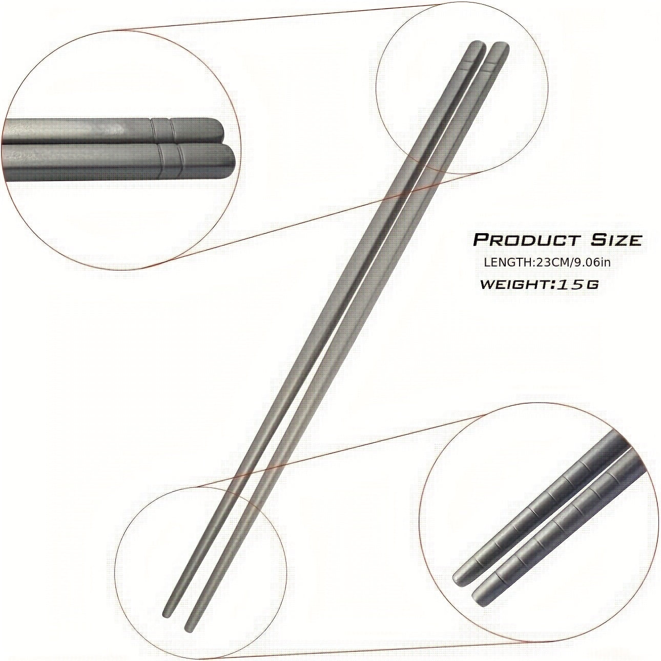 2 Pairs Titanium Chopsticks Reusable Cutlery Kitchen Tools