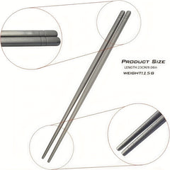 2 Pairs Titanium Chopsticks Reusable Cutlery Kitchen Tools