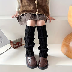 Girls Wool Twist Warm Socks Knitted Leg Warmers
