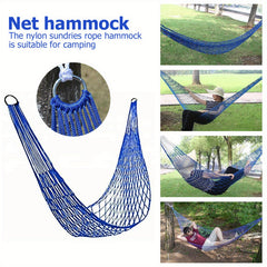 Nylon Rope Braided Hoop Mesh Hammock Indoor Outdoor Swinging Swing Hammoc