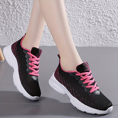 Mesh Breathable Flying Women Shoes Wear Resistance Comfortable Running Shoes