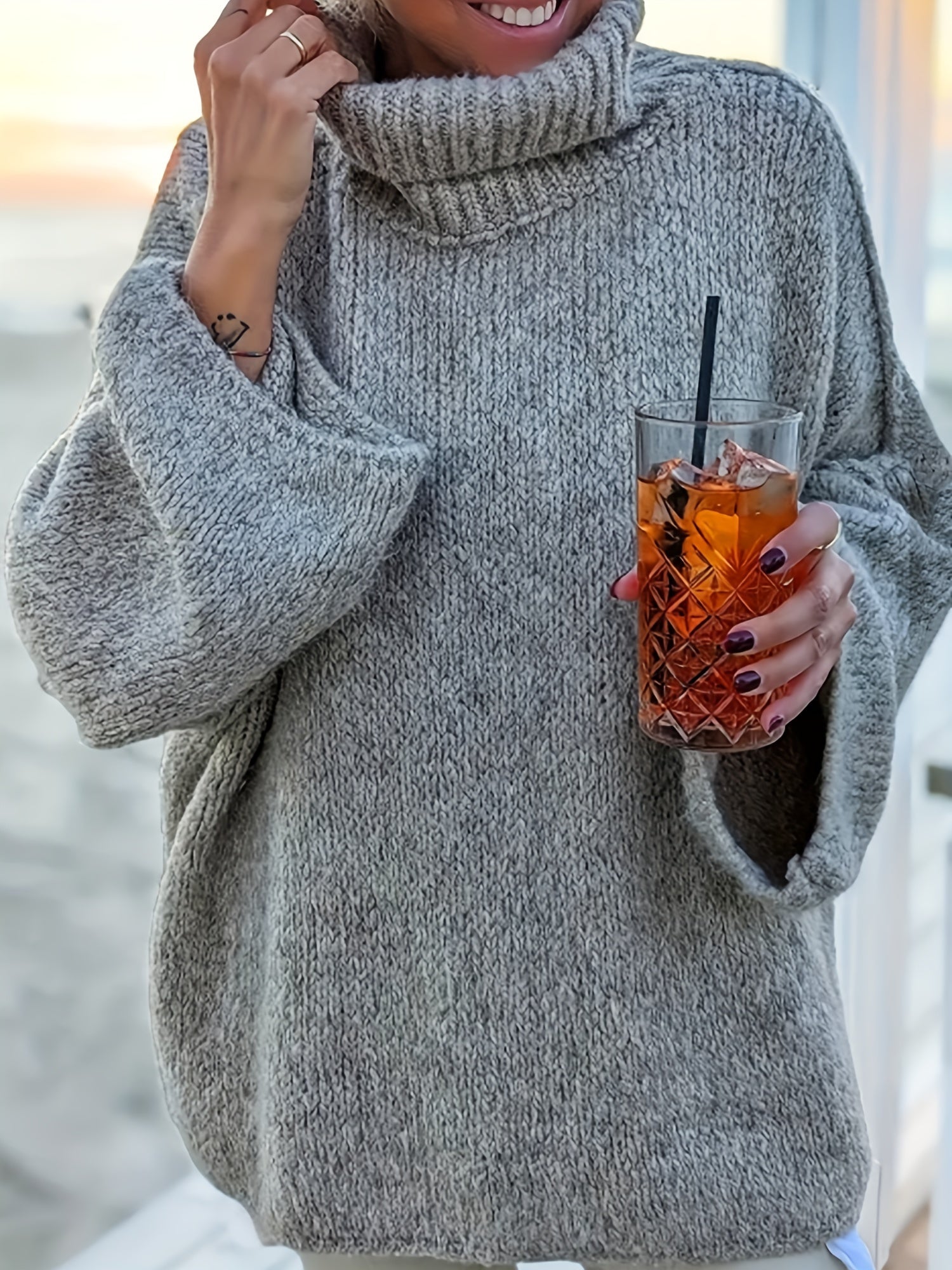Turtleneck Sweater Long Sleeve Pullover Jumper
