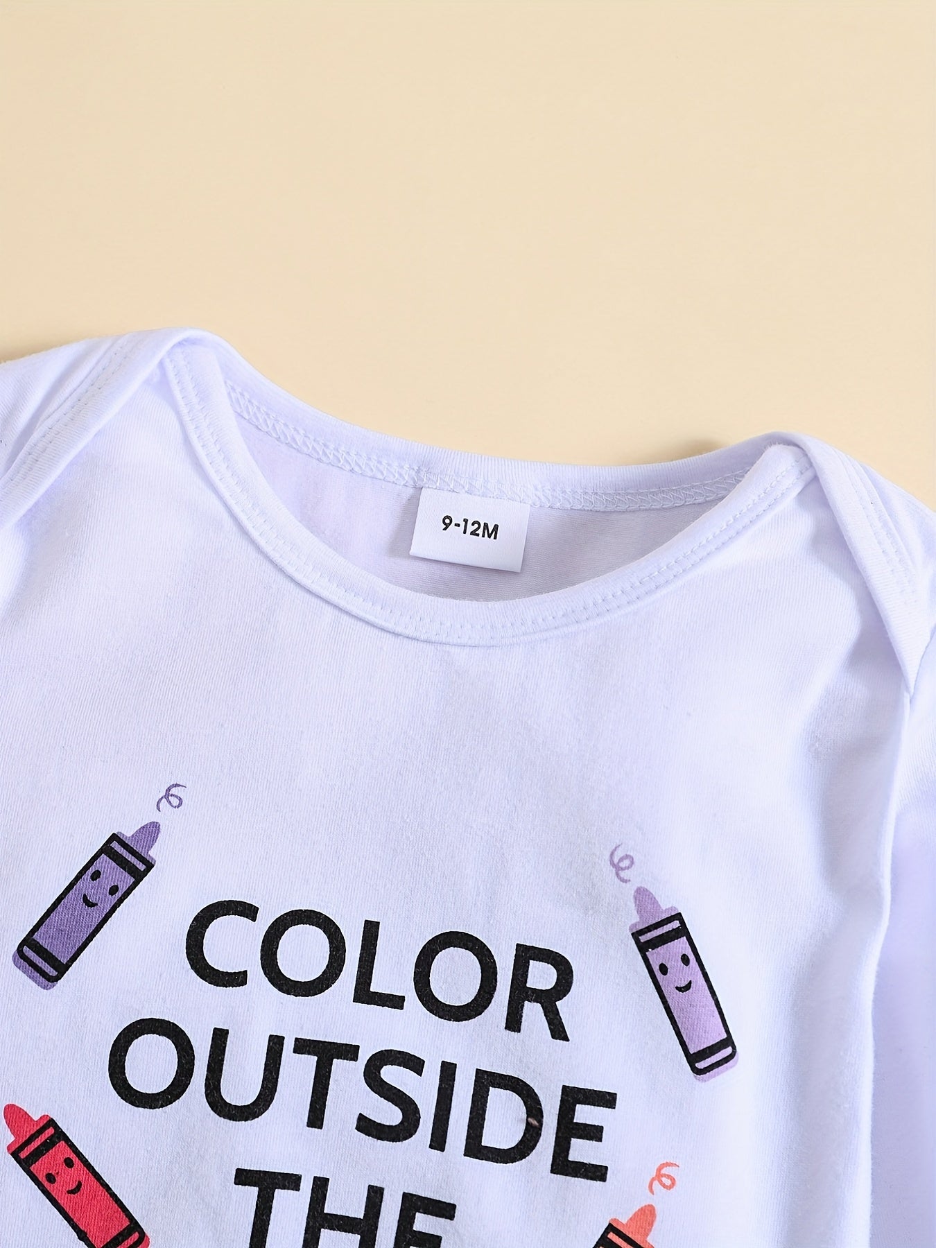 Baby Boy Casual Cotton Romper OUTSIDE THE LINES Long Sleeve Jumpsuit