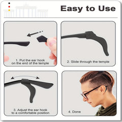 10 Pairs Clear Glasses Ear Grips Non Slip Comfort Holder