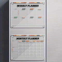 Small Transparent Acrylic Planner Magnetic Board Self Discipline Punching