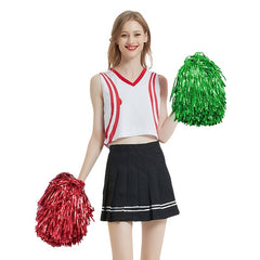2pcs Cheerleading Pom Poms Durable Ring High Intensity Sports Competition