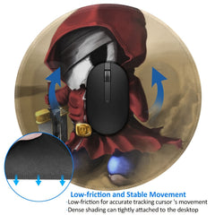 Small Skull Warrior Circular Sewn Edge Mouse Pad
