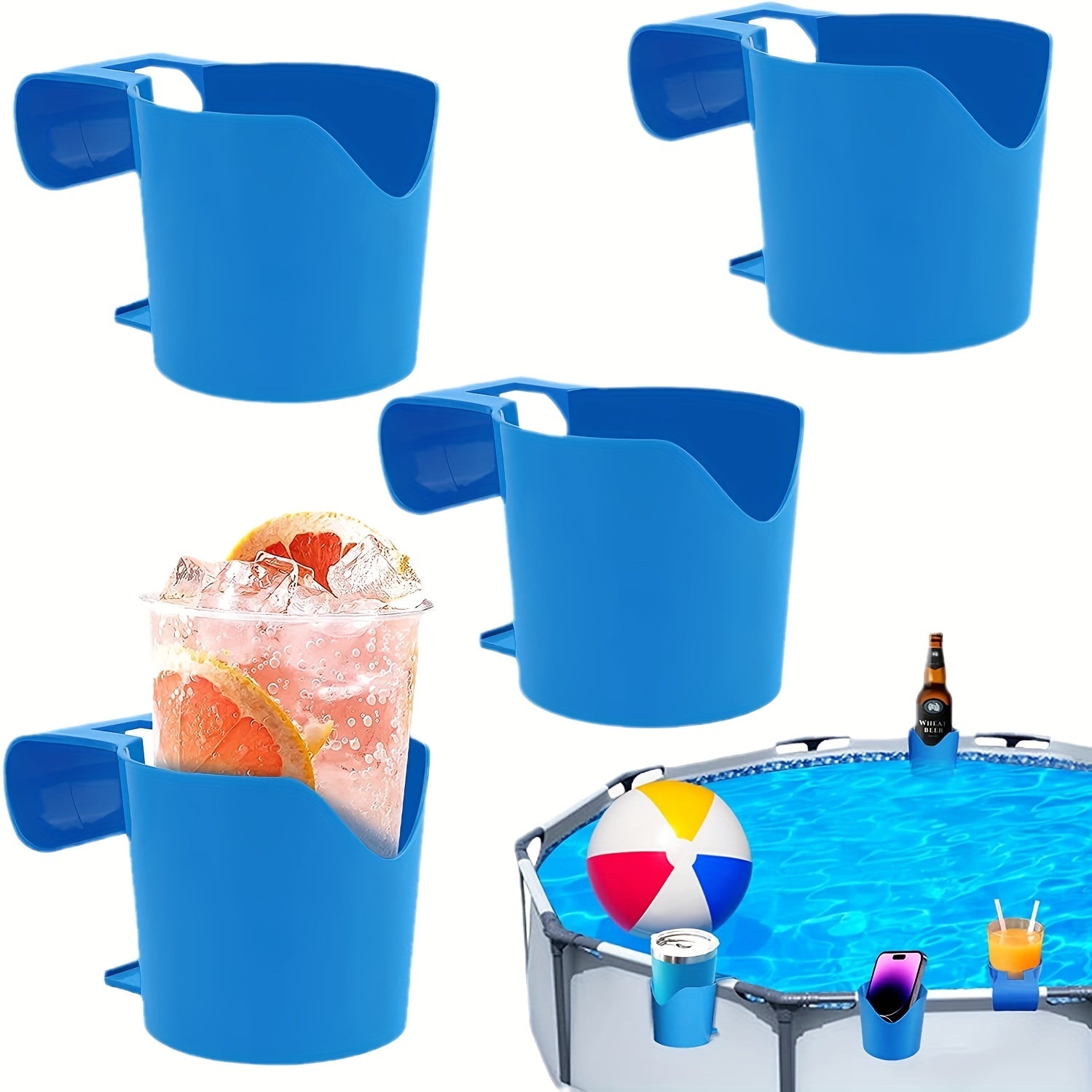 Swimming Pool Storage Rack Beverage Cup Holder Hand Sanitizer Hanger
