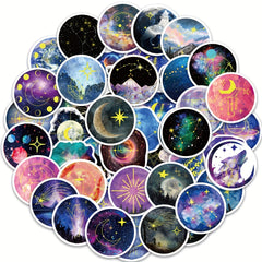 50pcs Moonlight Planet Stickers for Skateboard Laptop Gift Waterproof Graffiti