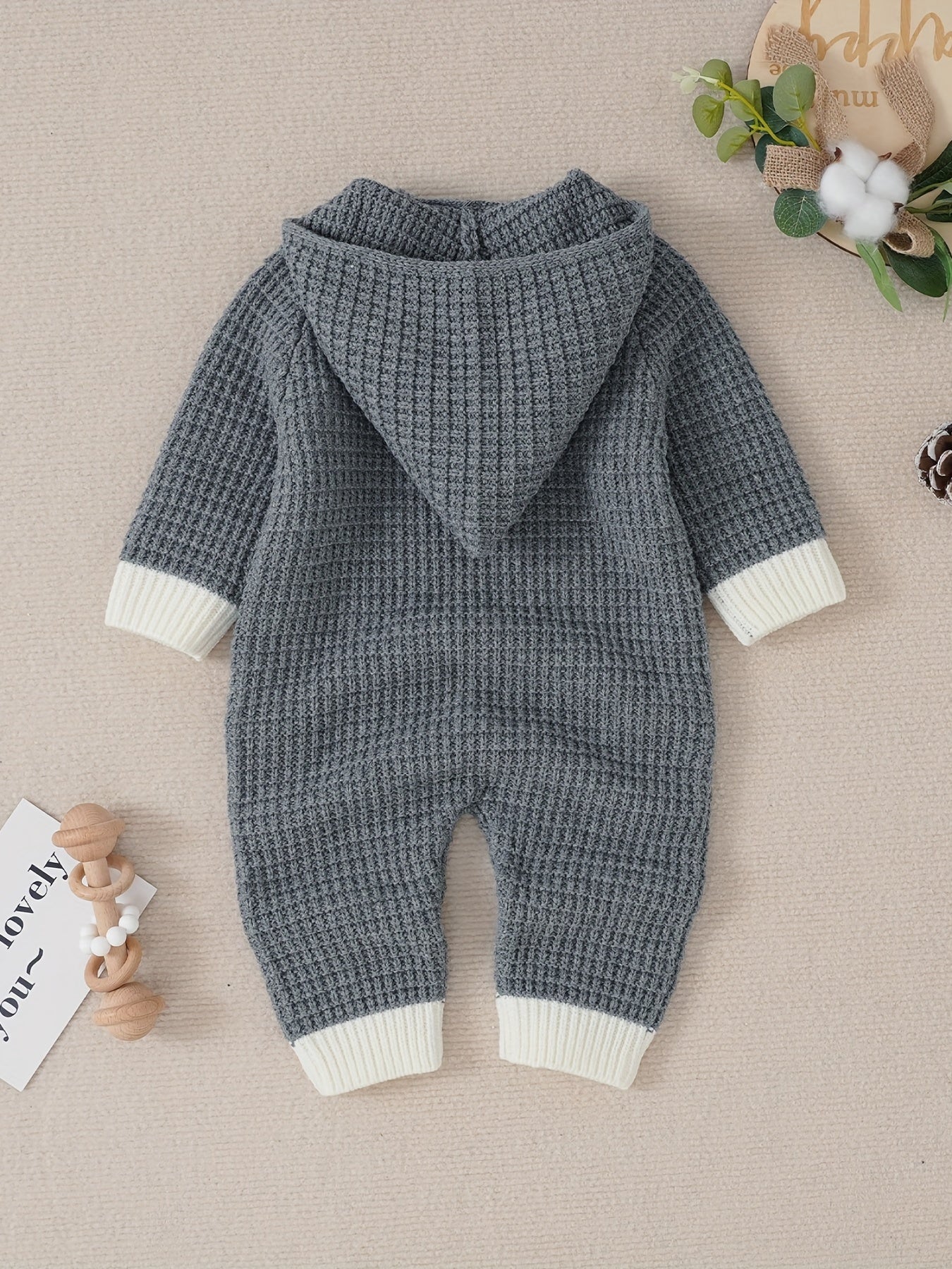 Baby Onesie Sweater Newborn Hooded Long Sleeve Casual Jumpsuit