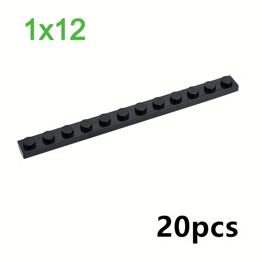 20pcs Thin Classic Bricks Plate 1 X 12 Dot Building Blocks MOC Educa