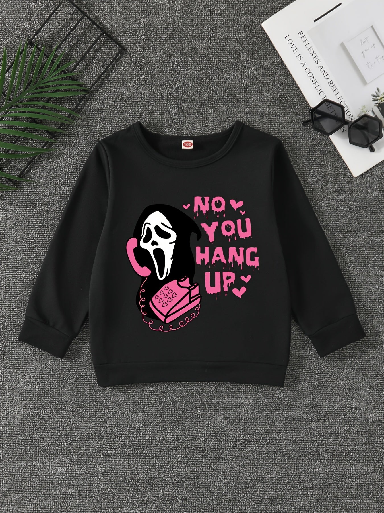 Girls' ''No You Hang Up'' Graphic Sweatshirt Halloween Clothing