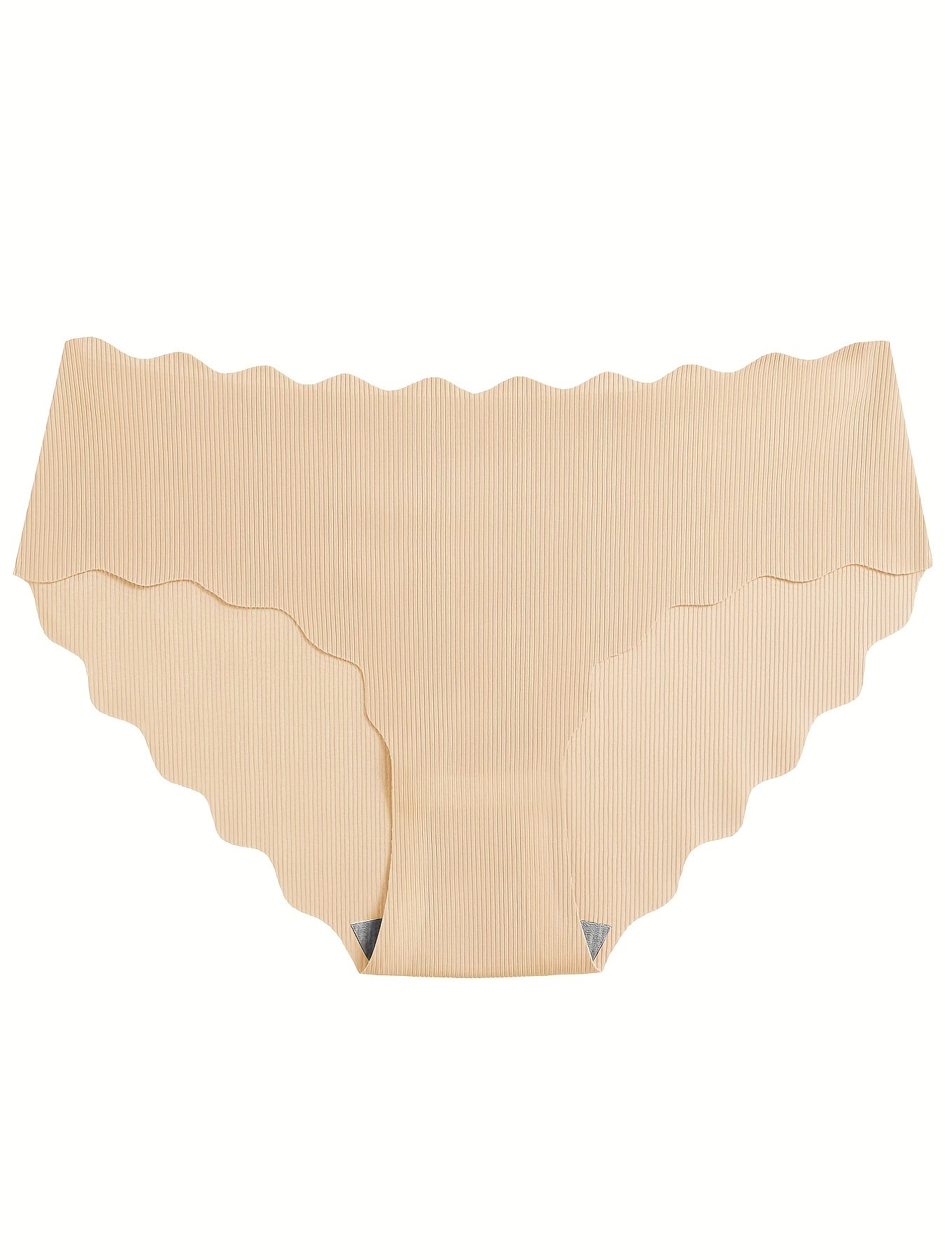 5pcs Seamless Scallop Trim Briefs Comfy Skin-friendly Panties