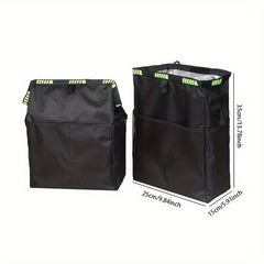 Car Trash Bag With Mesh Pockets Waterproof Storage Bag