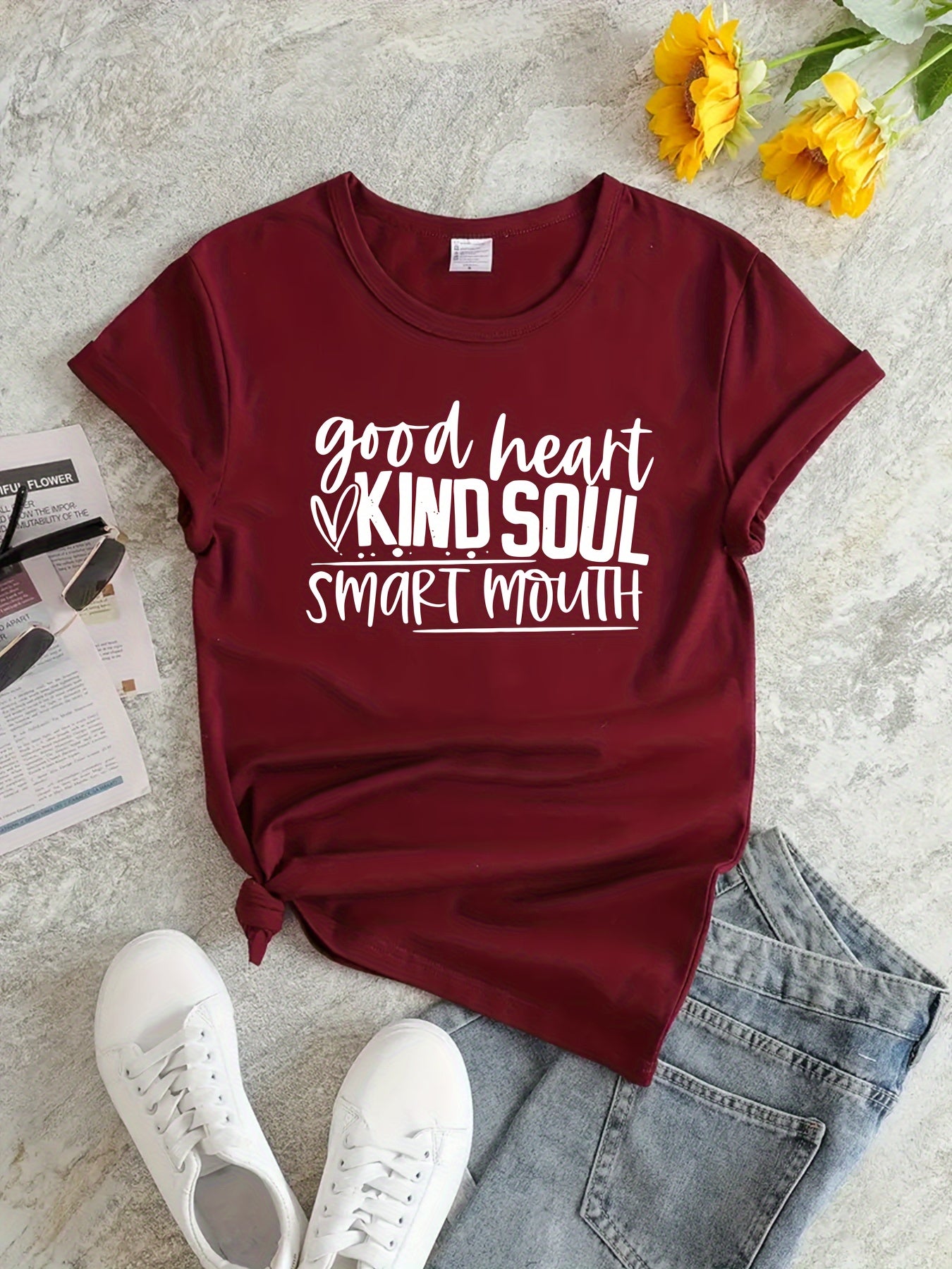 Sports T shirt Round Neck Short Sleeves Workout Tops Women's Activewear