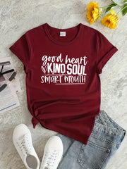 Sports T shirt Round Neck Short Sleeves Workout Tops Women's Activewear