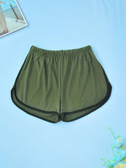 Colorblock Trim Sleep Bottoms Elastic Waistband Shorts Women's Sleepwear