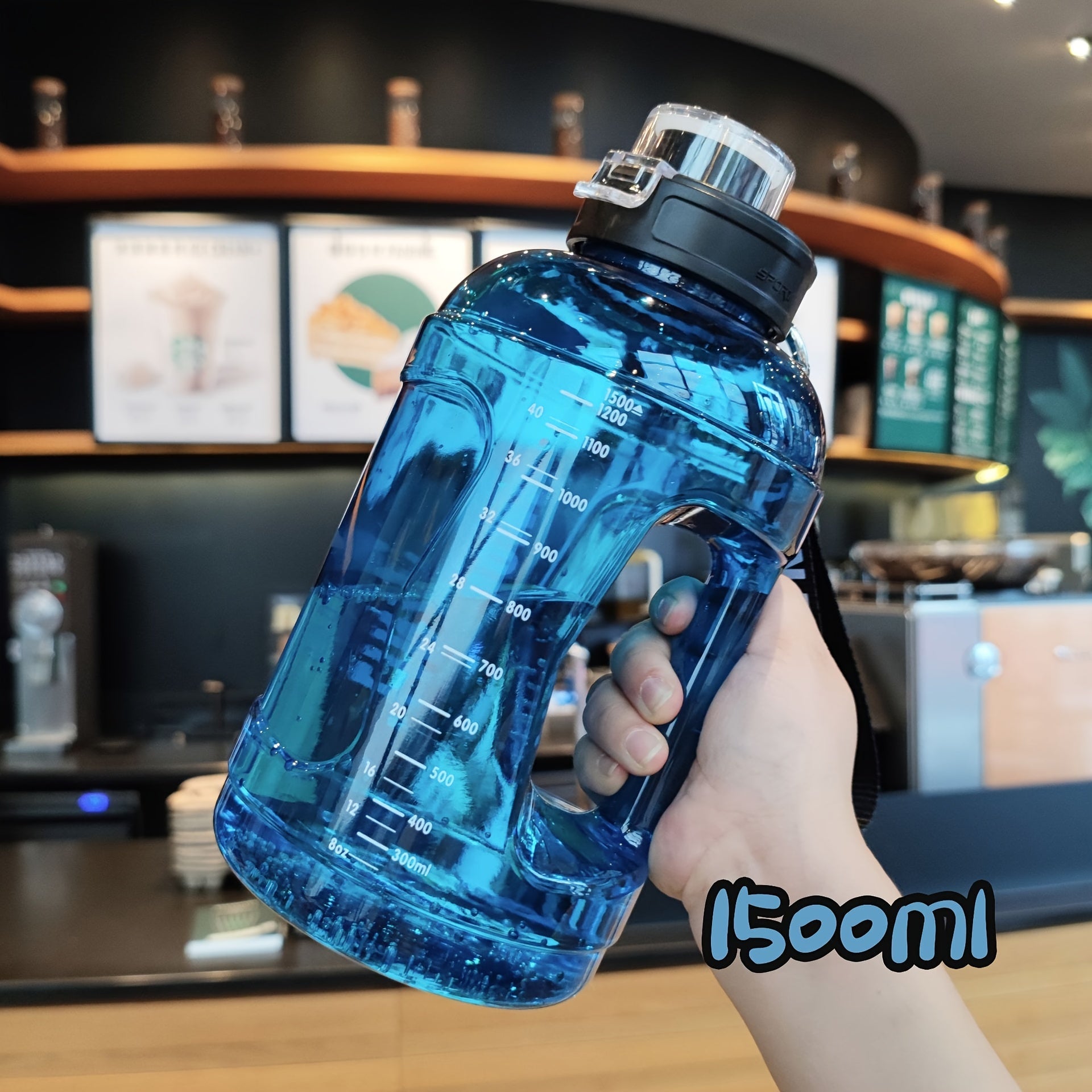 1500ml Sports Water Bottle Leakproof Outdoor Water Cup