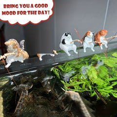 Fishing Cat Statue Figurine Ornament for Fish Tank, Cartoon Style Decoration