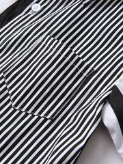 Toddler Boys Striped Graphic Button Pocket Casual Short Sleeve Spliced Shirt Top