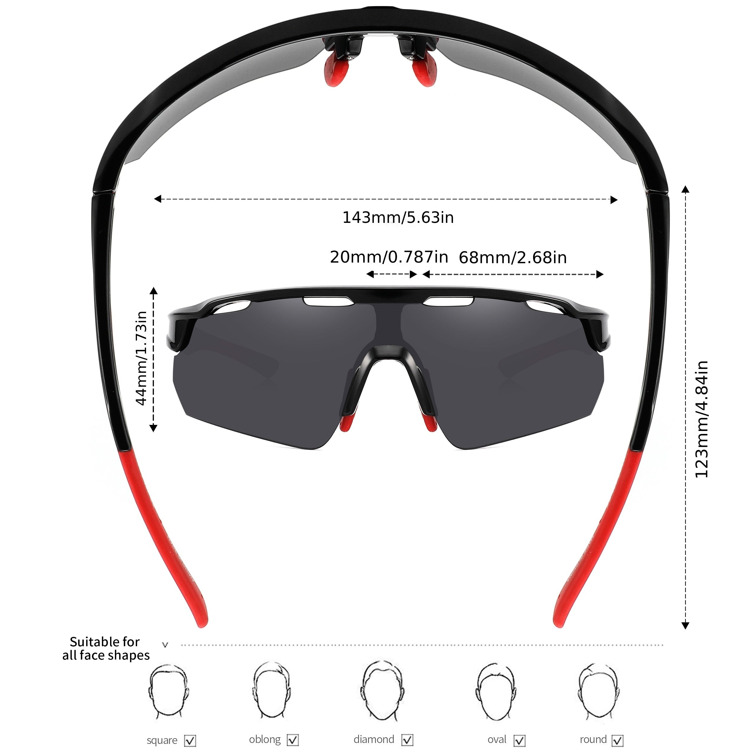 Polarized UV Protection Sports Sunglasses for Outdoor Activities