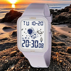 Girls' Digital Watch Astronaut & Planets IPX7 Water Resistant TPU Strap