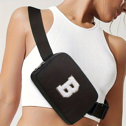 Chenille Letter Patch Belt Bag Small Waist Pouch Fanny Pack