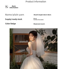 Bridal Wedding Veil & Plain Yarn Soft Fabric Studio Fairy Veil