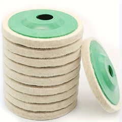 5pcs Green Wool Felt Disc Wheel Pad Buffing Wheel Pad for Angle Grinder