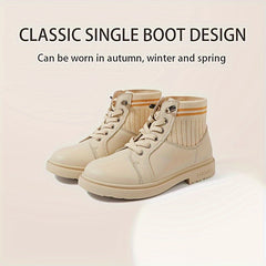 TARANIS Round Toe Ankle Slip On Boots For Girls Lightweight