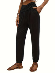 Women's Casual Loose Pants with Side Pocket Trousers