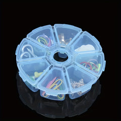 Clear Plastic Storage Box 8 Grids Round DIY Diamond Painting Accessories