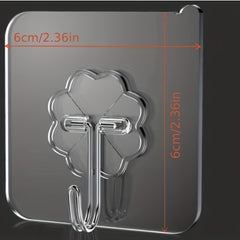 20pcs Strong Adhesive Hooks for Bathroom Towels, Keys, Umbrellas - Transparent