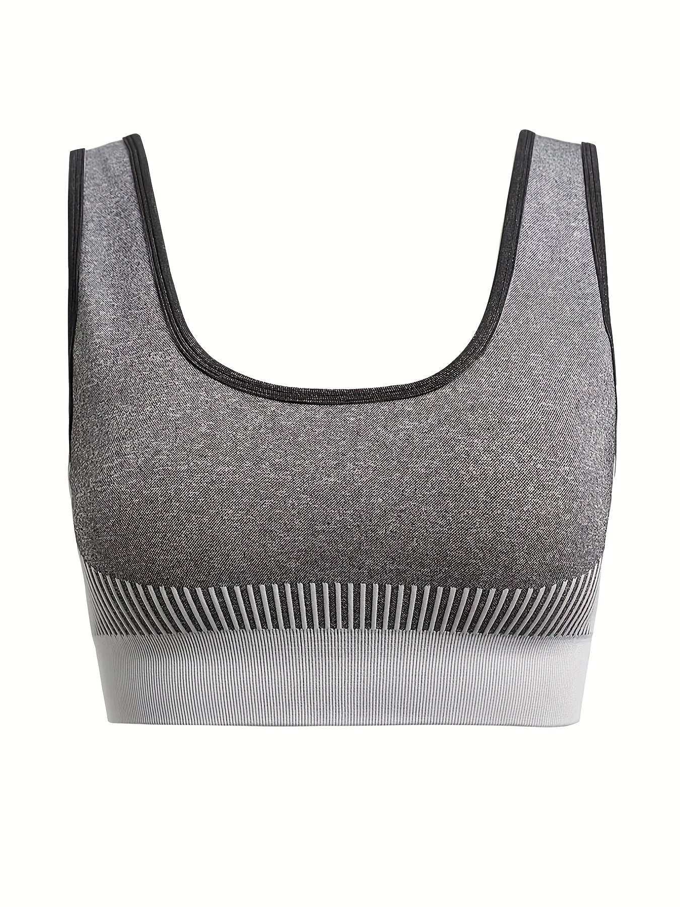 3 Pack Plus Size Seamless Striped Sports Bra Set - Yoga Bra Three Piece Set