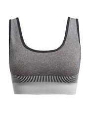 3 Pack Plus Size Seamless Striped Sports Bra Set - Yoga Bra Three Piece Set