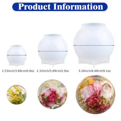 3Pcs 3D Sphere Resin Molds Seamless Ball Shapes Silicone Molds For Resin Casting