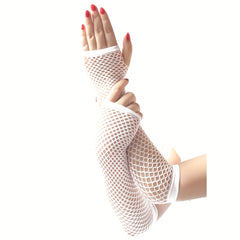 Unisex Fishnet Gloves Sexy Long Punk Half Finger Gloves