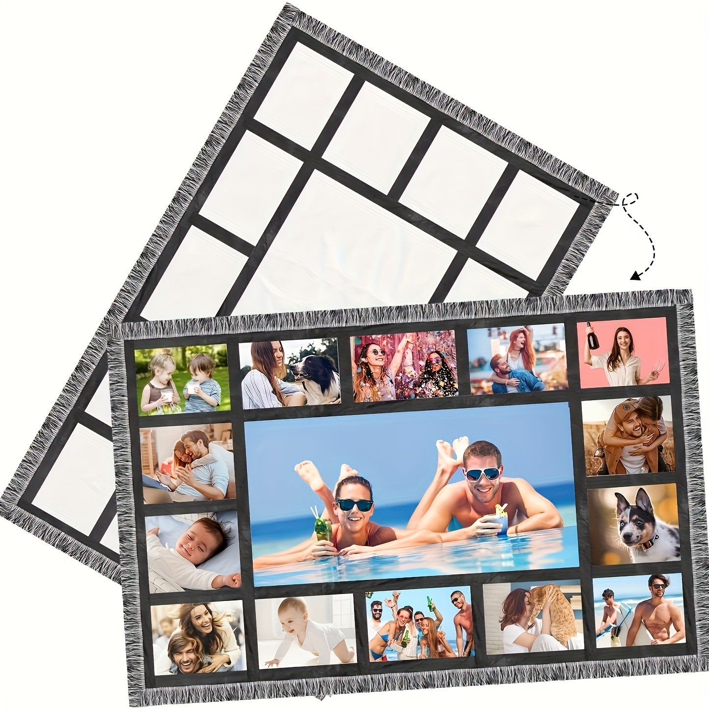 101x152 Sublimation Throw Blanket Heat Press 9 15 20 Grids - Blank